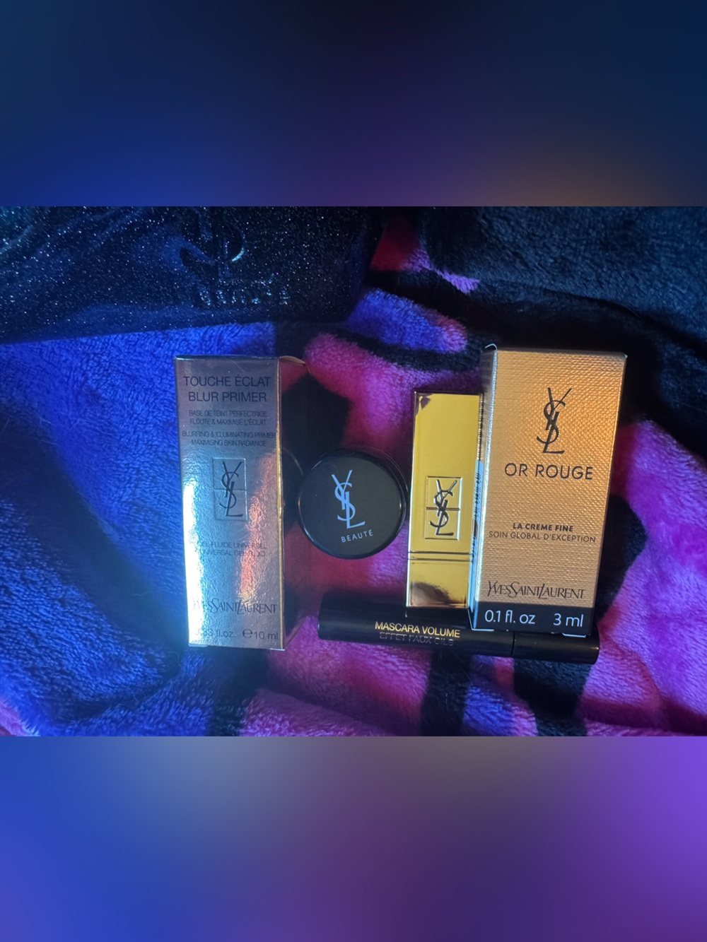 Yves Saint Laurent Cosmetic Bag with Makeup and Skincare - Picture 2 of 4